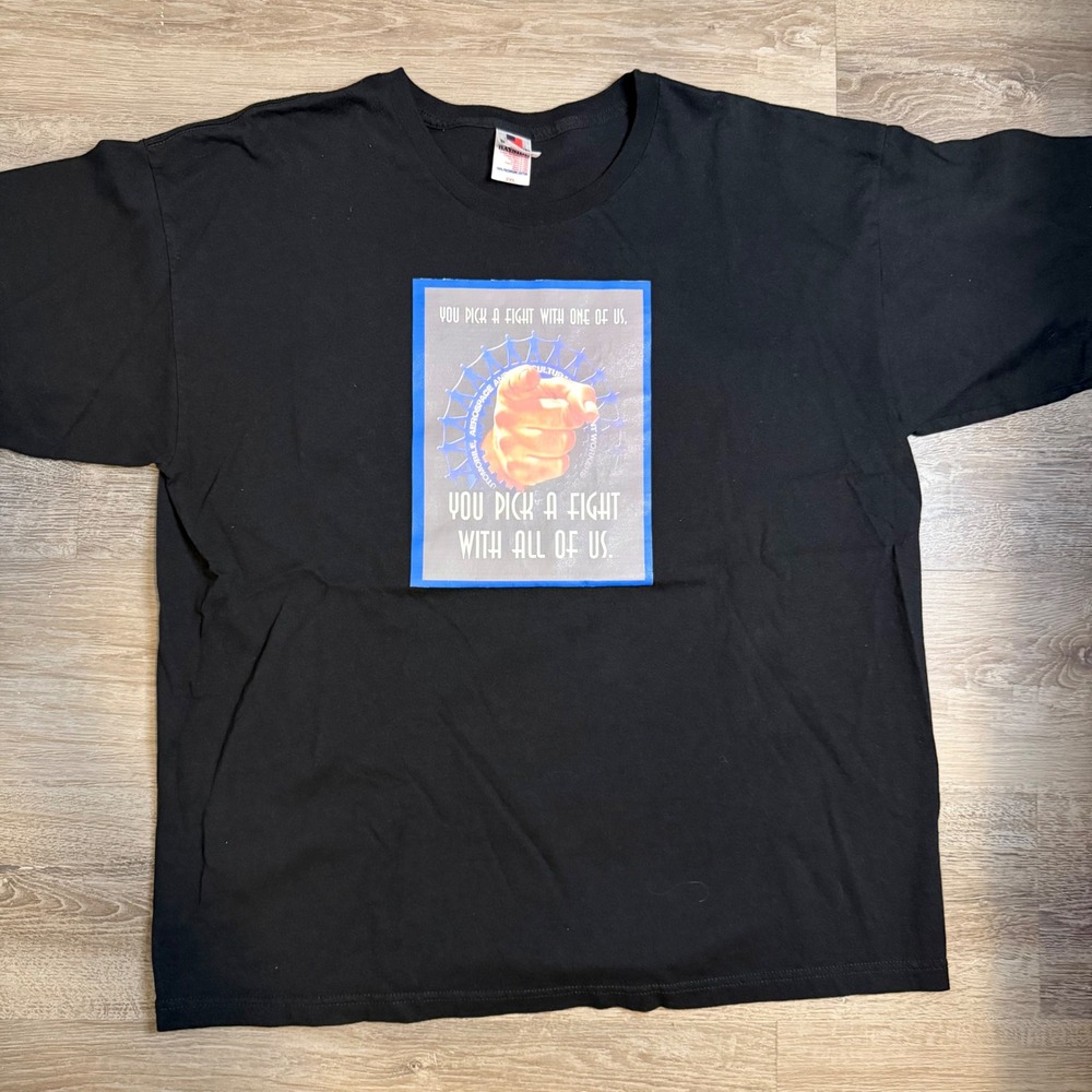 Bayside UAW Union Solidarity T-Shirt Mens 2XL Black Cesar Chavez Quote USA Made